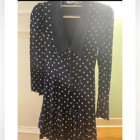 Navy Polka Dot Dress - Picture 1 of 5
